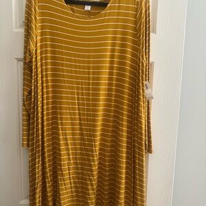 Old Navy Plus Size Striped Mustard Dress
